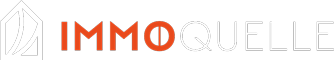Das IMMOQUELLE Logo durchsichtig und mit Schriftzug