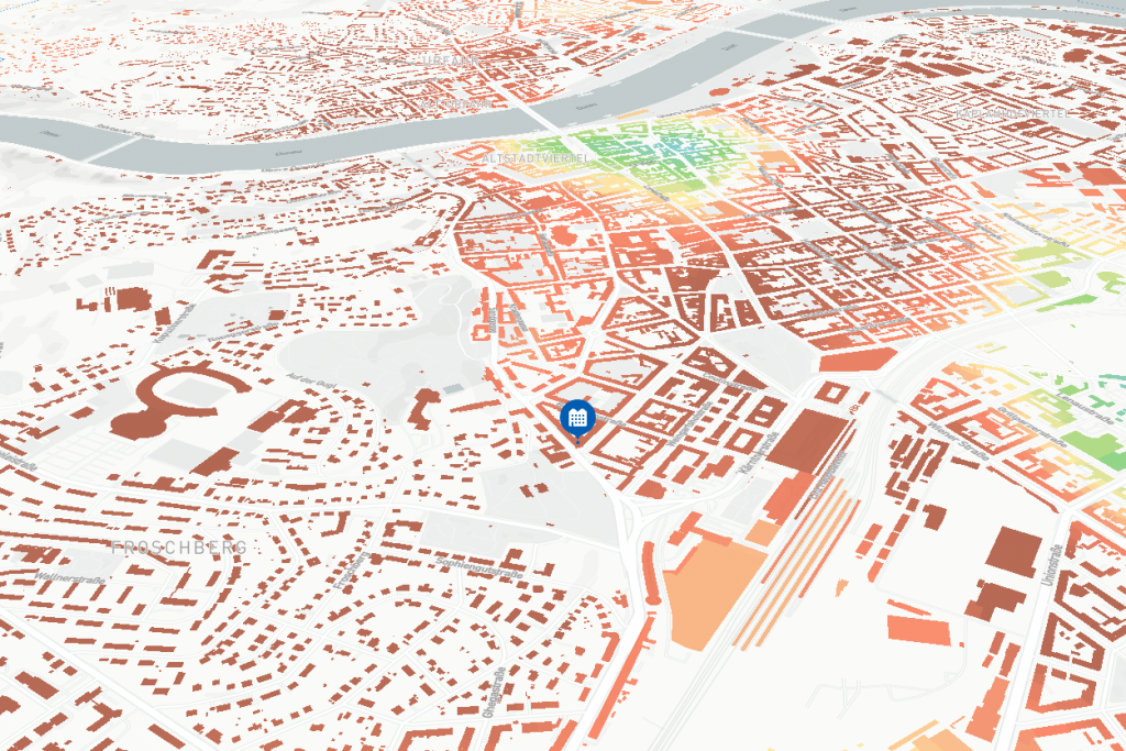 Eine animierte Karte von Linz zur Immobilienbewertung
